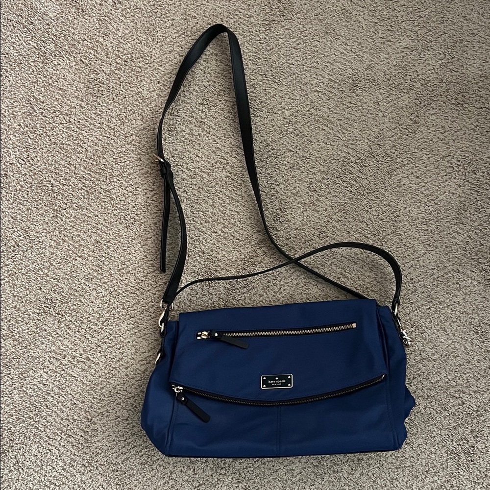 kate spade navy blue crossbody bag with black strap